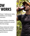 Force Factor L Carnitine Supplement Liquid L-Carnitine 3000 mg to Help Turn Fat Into Energy Support Muscle Recovery and Boost Cellular Energy Maximum Strength Non-GMO Berry Flavor 16 Oz.