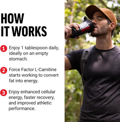 Force Factor L Carnitine Supplement Liquid L-Carnitine 3000 mg to Help Turn Fat Into Energy Support Muscle Recovery and Boost Cellular Energy Maximum Strength Non-GMO Berry Flavor 16 Oz.