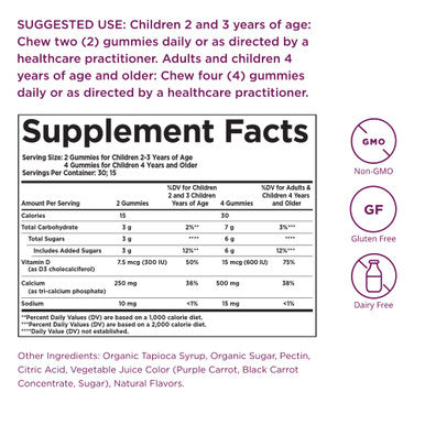 Solgar U-Cubes Children'S Calcium With Vitamin D3 60 Gummies - 3 Flavors Pink Lemonade Blueberry & Strawberry - Supports Bone & Teeth Health - Non Gmo Gluten Free Dairy Free - 30 Servings