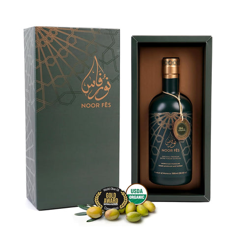 NOOR FÃƒÆ’Ã‹â€ S 20+ Awards EVOO | Polyphenol Rich 584 mg/kg | USDA Organic Extra Virgin Olive Oil | Moroccan Picholine | Cold Extracted Olive Oil | Great Gift for Chefs | 17 Oz.