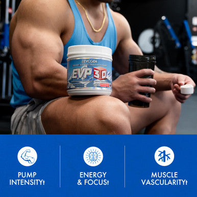 Evogen EVP 3D - Stim Free Pre Workout Powder for Men & Women | Sugar Free Non Stim Preworkout with Beta Alanine and Creatine for Energy & Pump | Polar Cherry Frost | 40 Servings