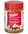 Fisher Mixed Nuts Ice Cream Topping, 5 oz, Peanuts, Almonds, Cashews, Walnuts, Brazil Nuts, Filberts, Pecans, Pistachios & Macadamias, Gluten-Free, No Added Sugars, Ice Cream, Yogurt, Salad Toppings