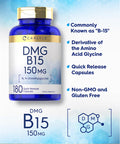 Carlyle Dmg Supplement | B15 | 150 Mg 180 Capsules | N-Dimethylglycine | Vegetarian, Non-Gmo, Gluten Free