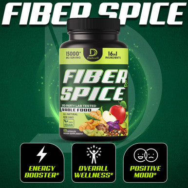 16In1 Fiber And Spice Supplement & Advanced Immune Support - 15000Mg With Organic Psyllium, Whole Apple, Flax Seed & More