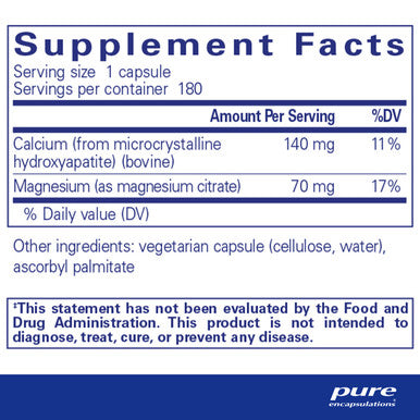 Pure Encapsulations Calcium MCHA with Magnesium 180 vcaps