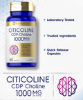 Carlyle Citicoline Cdp Choline 1000Mg 60 Capsules Non-Gmo Gluten Free Supplement