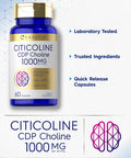 Carlyle Citicoline Cdp Choline 1000Mg 60 Capsules Non-Gmo Gluten Free Supplement