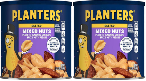 PLANTERS Deluxe Sea Salt Mixed Nuts, Plant Based Protein, 27 Oz (1 Ct) | Mixed Nuts: Cashews, Almonds, Pecans, Pistachios, Hazelnuts. Snacks for Adults. Resealable Jar. Party Snack