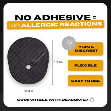 Skin Grip : Skin Defender Reusable Barrier for Dexcom G7 & Stelo CGM Devices Pre-Cut Non-Adhesive Cover for Continuous Glucose Monitor Sensors Helps Prevent Allergic Reactions 5 Pack
