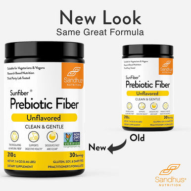 Sandhu'S Prebiotic Fiber Supplement Powder 30 Servings- Sunfiber Low Fodmap Unflavored Supplement For Digestive & Colon Health - Gluten Powder Supports Gut Health In Men & Women