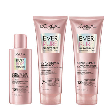 L'oreal Paris Sulfate Bond Repair+ Shampoo And Conditioner Set With Bond + Amino Acid Complex Strengthens And Repairs Damaged Or Color Treated Hair Everpure Set (Packaging May Vary) 13.6 Fl Oz