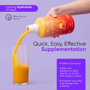 Mega Liquid Multivitamin 32 Fl.Oz (960Ml) Easy To Consume Daily Use Multivitamin Liquid Nutrition & Immune Support Packed With Vital Nutrients For All