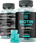 Biotin and Collagen Peptides Gummies 50000mcg Collagen + 10000mcg Biotin Hair Skin and Nails Support for Men and Women Hair Growth Glowing Skin and Strong Nails NonGMO Chewable GreatTasting