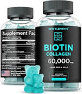 Biotin and Collagen Peptides Gummies 50000mcg Collagen + 10000mcg Biotin Hair Skin and Nails Support for Men and Women Hair Growth Glowing Skin and Strong Nails NonGMO Chewable GreatTasting