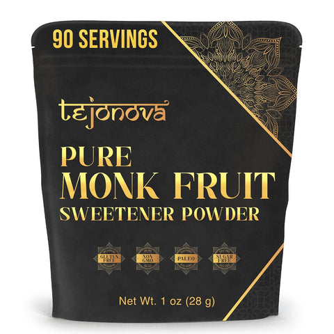 tejonova Monk Fruit Sweetener, 1 oz, Monk Fruit Extract Powder, Monkfruit Sweetener Pure Flavor, Monk Fruit Sweetener No Erythritol, Ideal Monkfruit Sweetner and Keto Sugar Substitute, 90 Servings