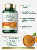 Carlyle Turmeric Curcumin With Black Pepper 3000Mg | 90 Powder Capsules | Complex Supplement With Bioperine | Non-Gmo, Gluten
