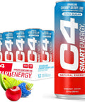 Cellucor C4 Smart Energy Drink - Sugar Free Performance Fuel & Nootropic Brain Booster, Coffee Substitute or Alternative | Cherry Berry Lime 12 Oz - 12 Pack
