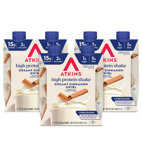Atkins Milk Chocolate Delight High Protein Shake, 15g Protein, 12 Count | 15g Protein, 3g Fiber, 2g Net Carb, 1g Sugar, Chocolate Flavored, Keto Friendly, Ready to Drink, 12 Count