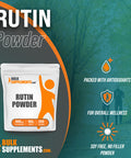 BulkSupplements Rutin Powder - Dietary Supplement, Antioxidants Source - from Sophora Japonica, Soy Free - 500mg , 200 Servings (100 Grams - 3.5 oz)