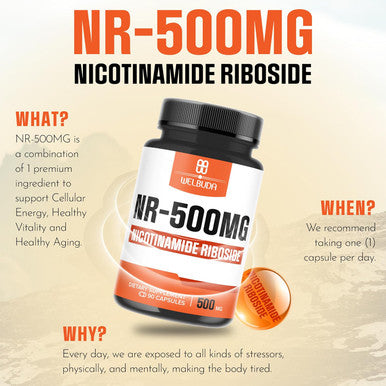 Nad+ Supplement With Nicotinamide Riboside 500Mg - Cellular Energy & Repair, Healthy Aging, Wellness - 90 Capsules - 3 Month Supply