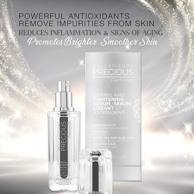 bellapierre PRECIOUS Diamonds Lifting & Tightening Serum | Awaken, Revitalize, and Tighten Tired, Sagging Skin | Enriched with Vitamins A & E | Non-Toxic and Paraben Free | 1.01 FL Oz