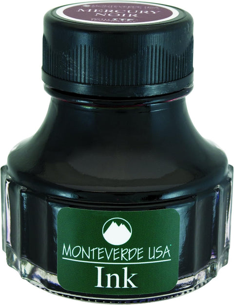 MONTEVERDE Bottle Ink, 90ml, Mulberry-Noir (G308UN) | Dark-toned Noir fountain pen ink with smooth flow, rich depth, and expressive writing character.
