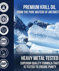 Antarctic Krill Oil 1000mg Extra Strength with Omega-3s, EPA, DHA, Astaxanthin & Phospholipids - Omega 3 Fatty Acids Supplement for Supporting Brain, Heart & Joints, Non-GMO - 60 Softgels