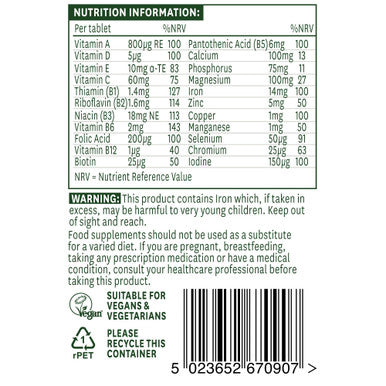 Natures Aid Complete Multi-Vitamin and Minerals 90 Tablets