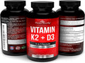 Divine Bounty Vitamin K2 (Mk7 & Mk4) With D3 Supplement - Vitamin K & D As Mk-7 100Mcg, Mk-4 500Mcg, And 5000 Iu Vitamin D3 3-In-1 Formula - Bone And Heart Support - 90 Non-Gmo Vegetarian Capsules