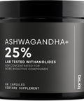 Toniiq Ashwagandha Ultra High Potency 40:1 Extract with 25% Withanolides Wild Harvested in India Highly Concentrated & Third-Party Lab Tested 60 Capsules