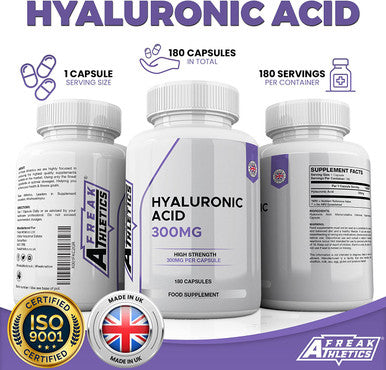 Hyaluronic Acid Capsules 300mg - 180 Capsules 6 Months Supply - Triple Strength Hyaluronic Acid Supplement - Hyaluronic Acid Tablets