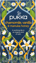 Pukka Calming Chamomile, Vanilla & Manuka Honey Organic Herbal Tea, Soothing Organic Tea Infusion Selection, Honey & Fennel Blend, Caffeine Free, 80 Total Bags (20ct - Pack of 4)