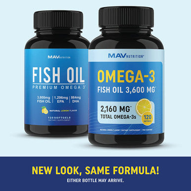 Omega3 Fish Oil Supplement 3600 mg EPA DHA Best Source of Omega 3 Ultimate Brain Heart and Joint Support for Men Women Non GMO Burpless Lemon Softgel Capsules 2000mg Plus 120 Pills