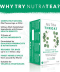 Nutra Tea NUTRATHROAT - Soothing Throat Tea | Sore Throat Tea | Throat Relief Tea - Tea For Sore Throat & Coughs - Includes Marshmallow Root & Slippery Elm - 20 Enveloped Tea Bags - by - Herbal Tea