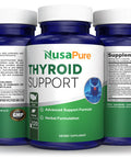 NusaPure Premium Thyroid Support Supplement (Non-GMO) 120 caps for with Ashwaganda, Iodine, Zinc, kelp, Vitamin B12, L-Tyrosine, Selenium, Copper .