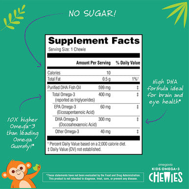 Omega 3 Fish Oil Gummies UltraHigh DHA Chewable Gel Gummy Omega 3 for Kids Supports Brain Eyes Bones Sugar Natural Fruit Flavor Kids Omega 3 Gummies 45