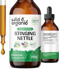 Wild & Organic Stinging Nettle Tincture - Stinging Nettle Root Extract Drops - Nettle Root Herb Tincture - Vegan Alcohol Free Supplement - 4 Fl Oz