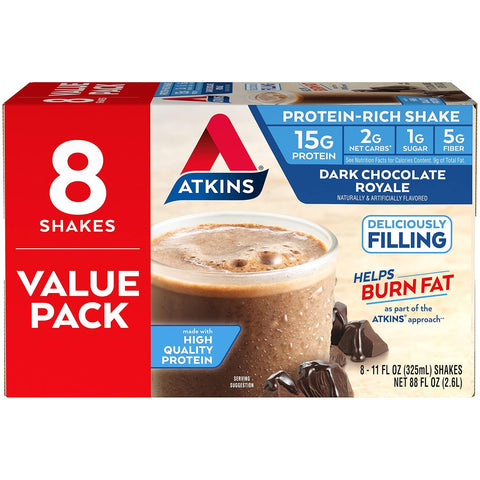 Atkins Mocha Latte Iced Coffee Protein Shake & Iced Coffee Vanilla Latte Protein Shake, 15g Protein, Low Glycemic, 4g Net Carb, 1g Sugar, Keto Friendly, 3 PACK