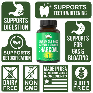 Peak Performance Raw Whole Food Activated Coconut Charcoal 90