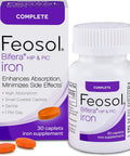 Feosol Complete Iron Supplement Caplets Bifera Iron for High Absorption Heme and NonHeme Dual Action Minimizes 1 Per Day for Energy and Immune System Support Made in USA 30 Count