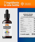 SIRUNES Immune Booster - Immunity Support Multivitamin - Vitamin C And D3, Elderberry, Zinc, Ecea, Ginger, Turmeric - Antioxidant, Energy And Vigor, Brain Boost, Stress Relief (Immune Support 4 Fl Oz)