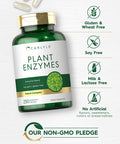 Carlyle Plant Enzymes With Protease, Papain, Lactase And Bromelain | 250 Capsules | Multi Enzyme Blend | Non-Gmo & Gluten Free