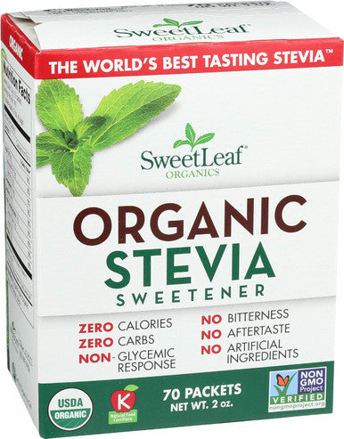 Sweetleaf Organic Stevia Sweetener 70 Count