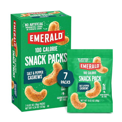 Emerald Nuts Mixed Nuts Variety Pack 18ct (1-Pack) , 100-Calorie Individual Packs , Features Dry Roasted Almonds, Natural Almonds & Walnuts, and Roasted & Salted Cashews