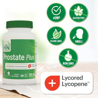 Health Thru Nutrition Prostate Plus With Saw Palmetto Extract, Lycopene As Lycored, Plant Sterols, Selenium, Zinc And Pumpkin Seed Complete Prostate Support Non-Gmo & Gluten (Pack Of 60)