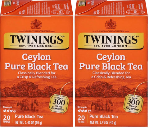 Twinings Lemon & Ginger, Caffeine-Free Herbal Tea Bags, 100 CT Box (1 Pack) | Spicy & Tangy, Ginger, Lemon Peel, Lemongrass, Blackberry Leaves, Soothe Digestion, 100 Foil Lined Individually Wrapped Bags