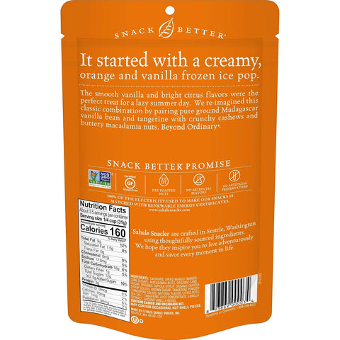 Sahale Snacks Tangerine Vanilla Cashew Macadamia Glazed Mix, 4 Ounces