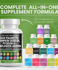 Clean Nutraceuticals Saw Palmetto 10000Mg Pumpkin Seed Oil 3000Mg Pygeum Sunflower Lecithin Stinging Nettle Cranberry - Prostate