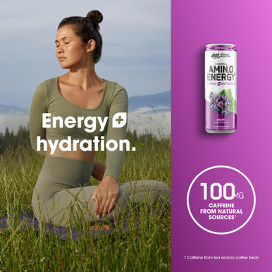 Optimum Nutrition Amino Energy Drink Plus Electrolytes For Hydration Caffeine For Pre-Workout Energy Amino Acids/Bcaas For Post-Workout Recovery