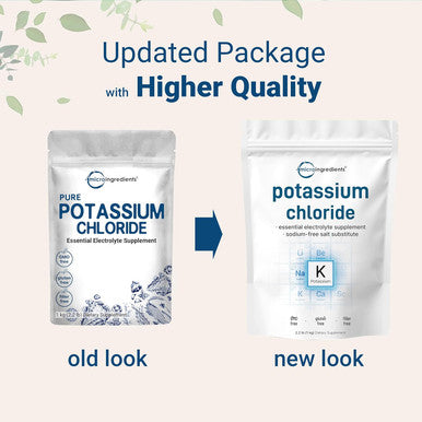Micro Ingredients Potassium Chloride Powder 1 KG (35 Ounce) | Salt Substitute & Essential Hydration Electrolyte Supplement | Supports Mineral Balance Heart Joint and Immune Health | Filler Dissolves Easily